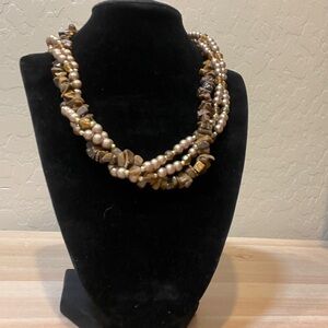 Brown beaded necklace